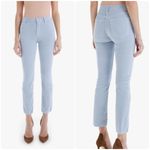 Mother The Mid Rise Dazzler Ankle Fray Hopscotch Stone Blue Corduroy Size 25 Photo 1