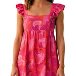 Tuckernuck  Ro's Garden Elizabeth babydoll Dress pink print Sz Medium boho chic Photo 0