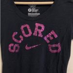 Nike  The Tee Athletic Dept SCORED Navy Blue Womens Size Small Slim Fit Photo 1