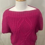 a.n.a . Women's Sweater in Vibrant Pink XL boatneck shortsleeve dolman ribbed Photo 6