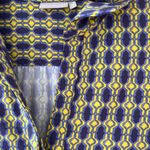 Ellie Kai Sz S Purple Yellow V Neck Midi Dress Geo Print Soft Stretch A Line Photo 6