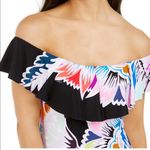 Trina Turk  Swimsuit NWT Off Shoulder Floral One Piece Ruffled Womens Size 4 $162 Photo 2