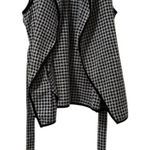 CJ Banks Women Size 1X Open Front Knit Vest Black & White Tie Front Fall Winter Photo 0