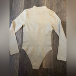 OQQ 1/2 Zip Seamless Long Sleeve Sexy Ribbed Bodysuit Large Gray Photo 5