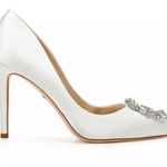 Badgley Mischka White Heels with Crystal Embellishment Size 8 Photo 1