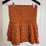 Madewell Smocked Pull On Orange Floral Tiered Mini Skirt G47 Photo 9