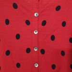 Boden Avery Polka Dot Button Back Sweater Red Size 6 Photo 2