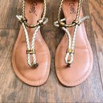 Carlos Santana • Friday sandals leopard pony hair gold braid strap wedge Photo 4