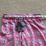 American Eagle Pink Grey Plaid Pajama Pants Women’s Size Small Stretch FLAWS Photo 6