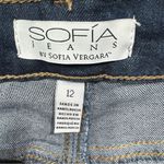 Sofia Vergara Rosa Curvy Ankle Dark Wash Denim Ripped Hem High Waisted Jeans Photo 8