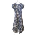 Love Shack Fancy Andie Floral Print Cotton Voile Midi Dress Blue Sz S Photo 3
