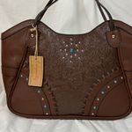 Canyon Sky Southwestern Style handbag faux leather with turquoise & silver studs Brown Photo 1