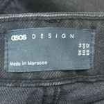 ASOS Women's Black High Waisted Front Slit Straight Denim Jean Skirt Size 12 Photo 3