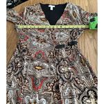 Charter Club  Career Dress Multi Equestrian Print Size S Faux  Wrap Leath… Photo 6