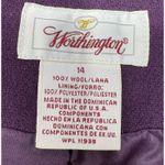 Worthington Vintage  Women's Wool Blend Sleeveless Button Front Dress Purple 14‎ Photo 3