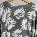 J.Jill Linen Palm Leaf Print Sweater Pullover Women's Medium Green Tropical Photo 7