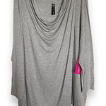 Yogalicious Womens Top Size 2X Gray Drape Faux Wrap Cowl Neck Heather Tunic NEW Photo 0