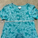 Lularoe Carly dress, turquoise and white floral pattern, jacquard knit size XXS Photo 4