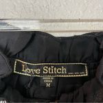 BNWT! LOVE STITCH Black Chiffon Maxi Dress w/Tribal Stitching Size M Photo 4