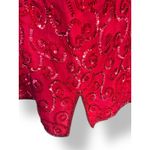 Vintage Joseph LeBon Red Silk Sequin Swirl Beaded Blouse Plus Size 26W Evening Photo 3