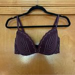 Chantelle  Purple Pinstripe Plunge Contour Bra Size 34D Photo 0