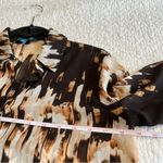 Derek Lam ✨ Abstract Print Sheer Button Up Blouse Brown Tan Women’s Small Photo 8