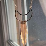 🌙 Elegant Gold Moon Necklace with Fringe Detailing gift vintage witchy boho new Photo 5