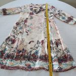 Reba Floral Boho Shift Dress Women’s Size Small Peplum Hem Tassels Sheer Photo 10
