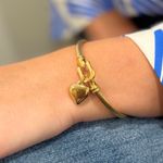 Gold bangle non tarnish with heart charm Photo 5