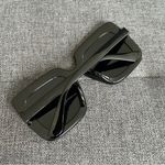 Sparkly, Fluted Rhinestone Rimmed Sunglasses, Black, Silver Black Photo 2