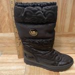 Coach “Drexel” Brown Satin Quilted Winter Boots Size 5.5 Photo 9