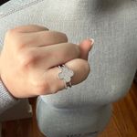 Chic Silver Floral Clover Ring Photo 1