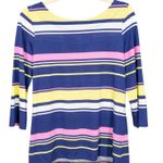 Lilly Pulitzer Waverly Top in Sunstripe Multi 3/4 Sleeve Cotton Women's Small Photo 0