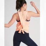 Athleta Essence Vital Tie Back Tank Top Peach Orange XLT Pilates Yoga Tall Photo 1