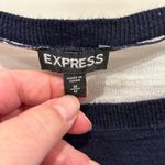 EXPRESS Knit Blue and White Striped Cotton Lightweight Hi Lo Sweater size Medium Photo 1