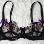 Agent Provocateur ZURI BRA Black MULTI FLORALS Lace Sheer Underwired: 32C Photo 1