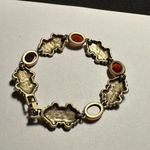 Women’s Gold Tone & Red Rhinestones Tennis Bracelet 7.5 (7 1/2) Inch Photo 3