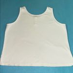 Tank top ribbed texture white working buttons at chest stretchy comfy size XL Photo 1