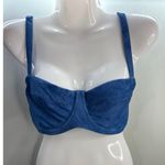 Aerie ‎ SWIMWEAR Women's Unlined Underwired Denim Print Bra 38D NWOT Photo 0