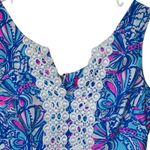 Lilly Pulitzer  Neon Pink Blue Paisley Sleeveless Lace Mini Shift‎ Dress Size 4 Photo 1