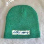 kelly green embroidered knit Notre Dame beanie Photo 0