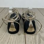 AQUA Muse Women's Strappy Ankle Tie Thong Sandals 10 Gold $100 Photo 4