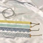 Early 2000's Whimsical Pastel Blue Silver Lace Choker Collar Necklaces Lot of 5 Photo 3