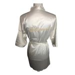 White Bridesmaid Short Sleeve Belted Robe Size M Photo 1