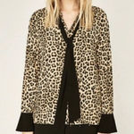 ZARA  Animal Print Button Lapel Bow Blouse Photo 0