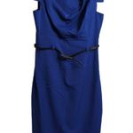 Black Halo Classic Jackie O Sheath Dress Cobalt Blue Cowl Neck Sleeveless 6 Photo 0