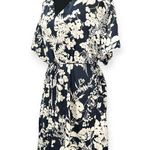 Vince | NWOT | Small | Coastal Blue Arboretum Two-Tone Satin V-Neck Minidress Photo 2