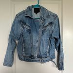 Paige women’s strappy denim Jacket size small Photo 0