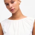 Madewell NWT Bubble Cotton Linen Blend Tee in White - Size: Extra Small Photo 11