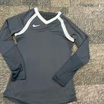 Nike Dri Fit Gray and White Small Long Sleeve Shirt Photo 0